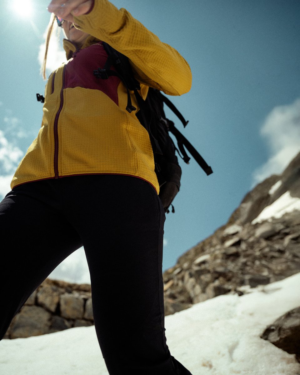 Polartec's tweet image. The mountain doesn’t care how strong you are.
It just asks: how much further will you go?

Stay warm. Stay dry. Stay moving.
Polartec® Power Grid™ + @Sportiva: made for altitude.