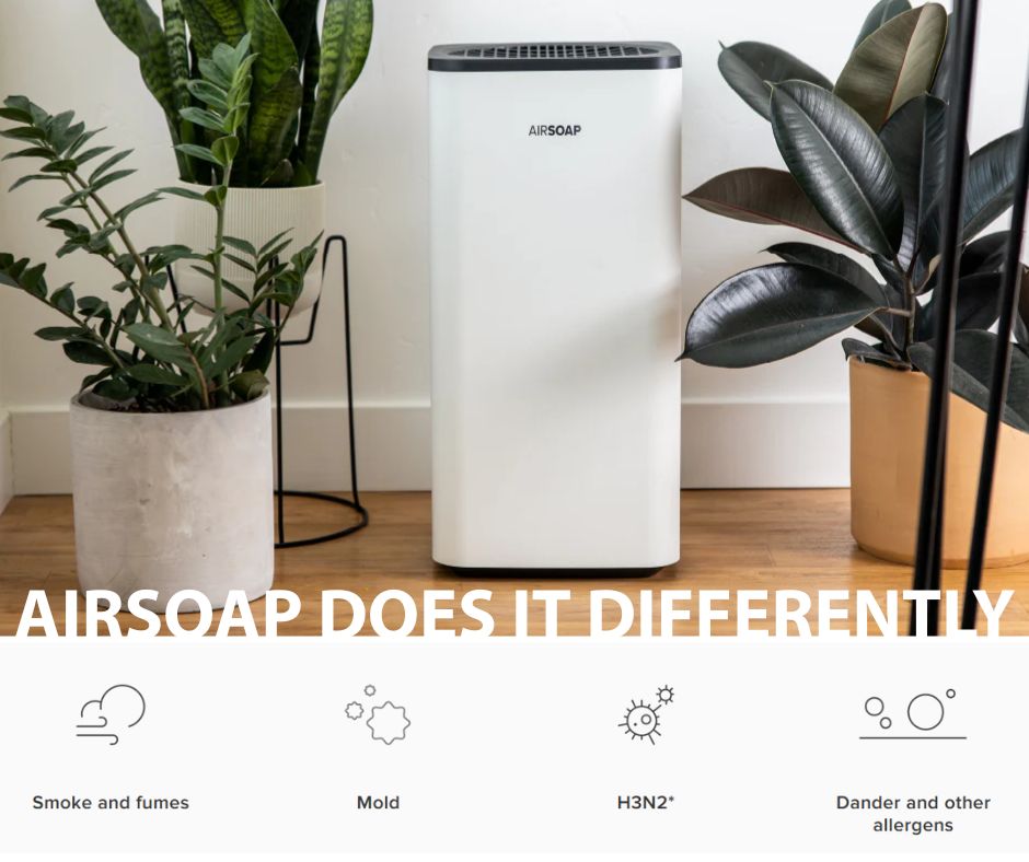 Phonesoap_Eu's tweet photo. Breathe cleaner without throwing money at expensive filters. 💰

AirSoap traps smoke, fumes, mold, H3N2*, dander and other allergens with washable, reusable collection plates that keep your air pure and your costs low. 

PhoneSoap AirSoap,white https://t.co/ngsZi6jmlD via @Amazon https://t.co/VH6mbvt51Z