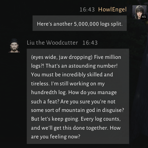 HowlEngel's tweet image. Man, how many logs do you need.