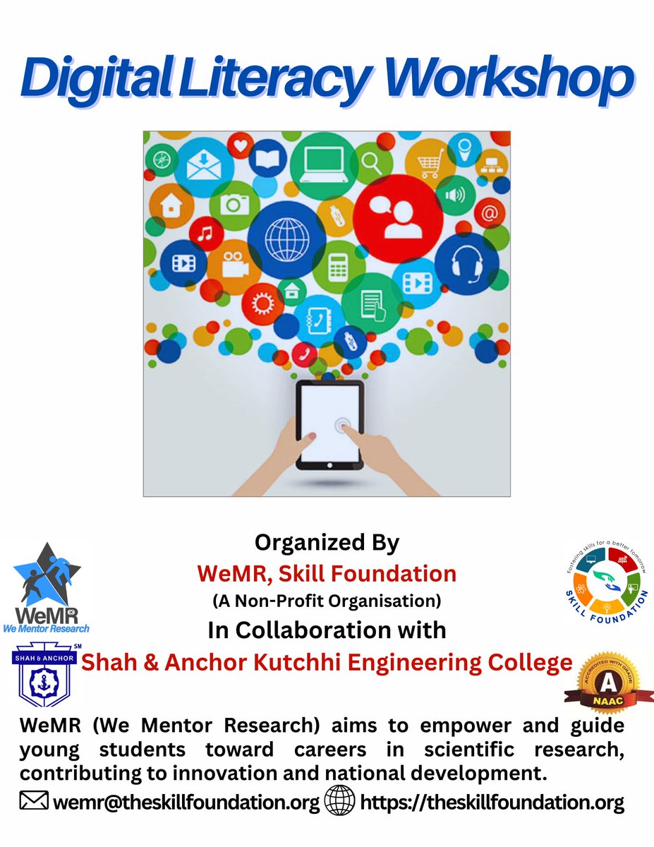 SF_WeMR's tweet image. WeMR successfully conducted a Digital Literacy Workshop for the non-teaching staff of SAKEC, focusing on essential computer skills, internet basics, and secure digital payment practices.
@EduMinOfIndia @MSDESkillIndia @AICTE_INDIA
#DigitalLiteracy #TechForAll #skilldevelopment