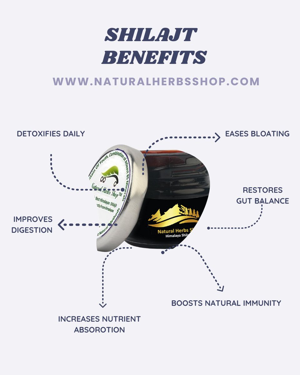 Nherbsshop's tweet image. Shilajit supports your gut, improves digestion, and strengthens immunity. 

Visit naturalherbsshop.com/shilajit

#shilajit #naturalherbsshop #GutHealth