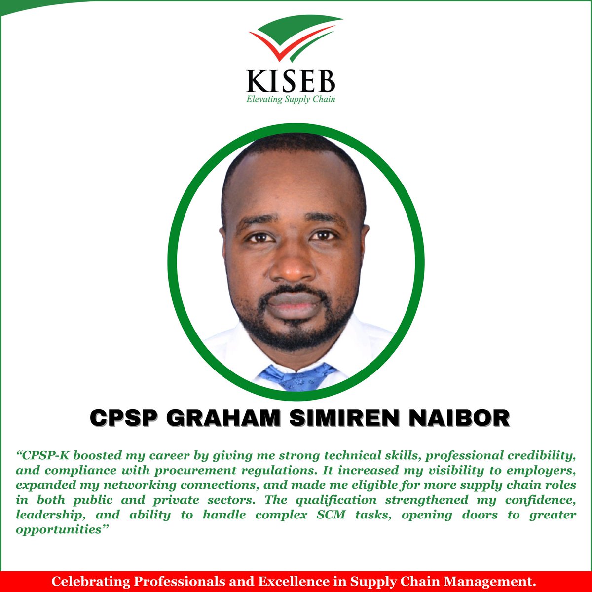 Celebrating Professionals and Excellence in Supply Chain Management!

We proudly celebrate CPSP Graham Simiren Naibor, one of the 3 pioneer graduates of the Certified Procurement and Supply Professional of Kenya (CPSP-K) qualification in 2019. 
🌐linkedin.com/feed/update/ur…