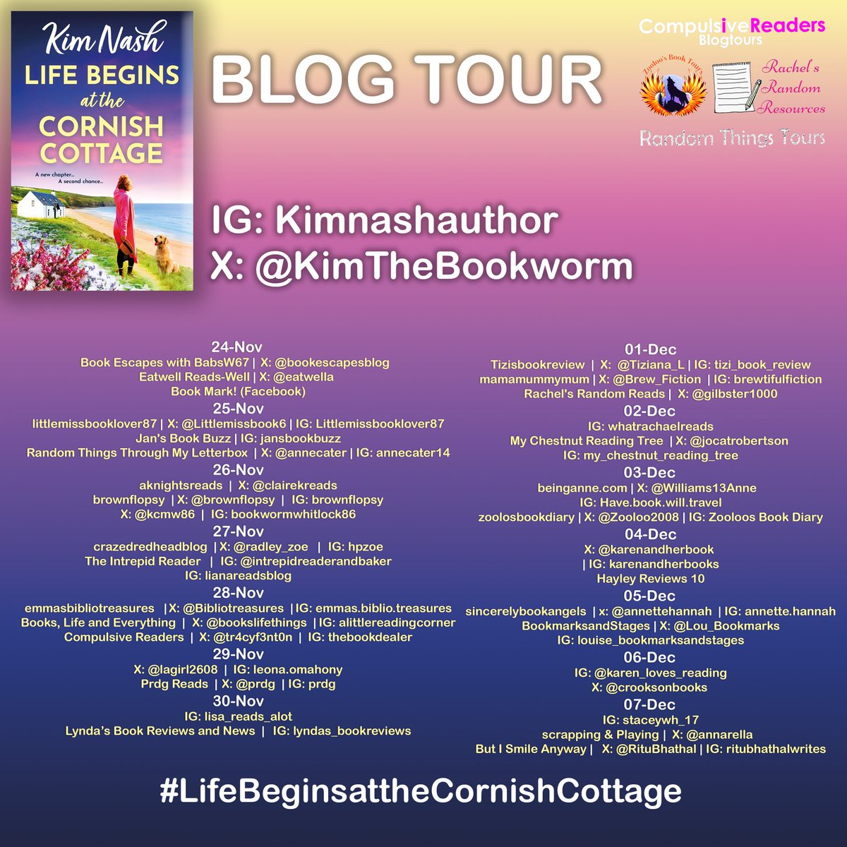 annecater's tweet image. Enter to #Win a copy of #LifeBeginsattheCornishCottage by @KimTheBookworm with @RandomTTours @Tr4cyF3nt0n @rararesources @ZooloosBT 
#Competition #Prize 

…thingsthroughmyletterbox.blogspot.com/2025/11/life-b…