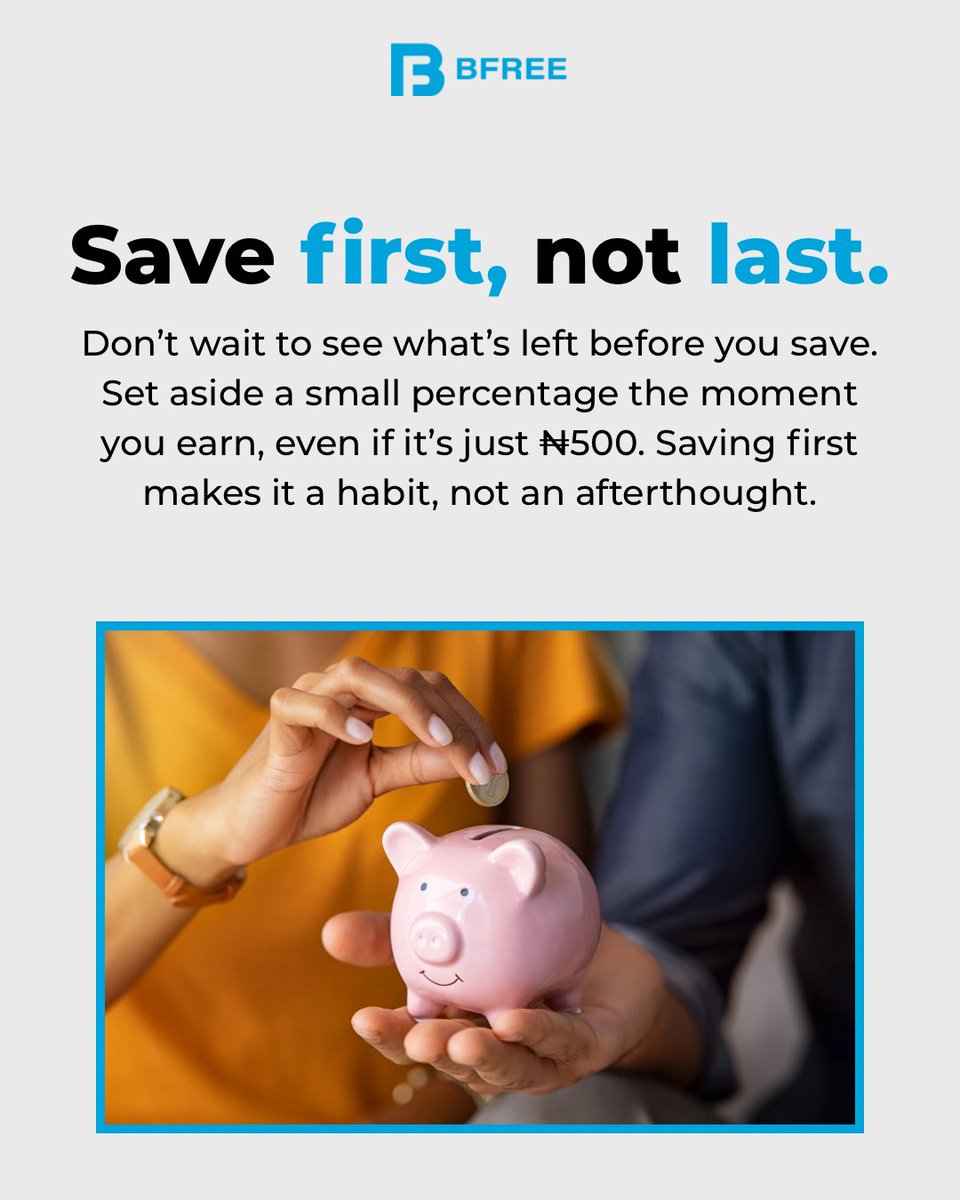 bfree_global's tweet image. #BFREE #FinancialFreedom #financialeducation #SavingsTips #MoneyHabits #SmartSaving #PersonalFinance #DebtEducation #FinancialWellness