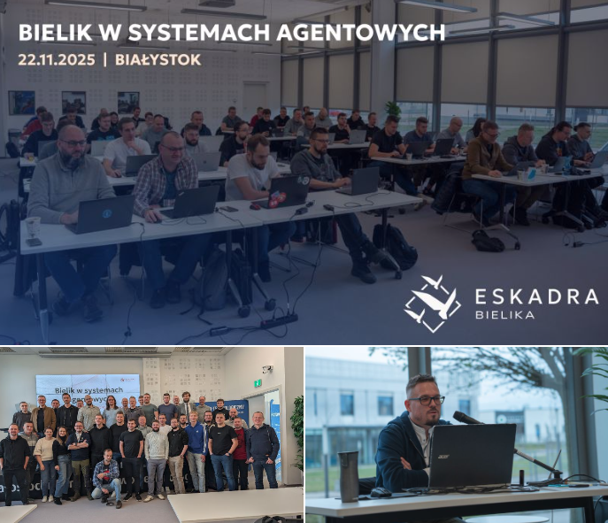 #EskadraBielika w #Podlaskie za nami. 40 uczestników dzielnie pracowało z 🇵🇱 modelem <a href="/bielikllm/">Bielik AI</a> + chmurą #Google pod kątem #Agentów #AI. Wykręciliśmy bardzo wysoką ocenę satysfakcji 4.85/5.00 (40). Zebraliśmy interesujące tematy i pomysły na kolejne edycje. Dzięki <a href="/SebKondracki/">Sebastian</a>!
