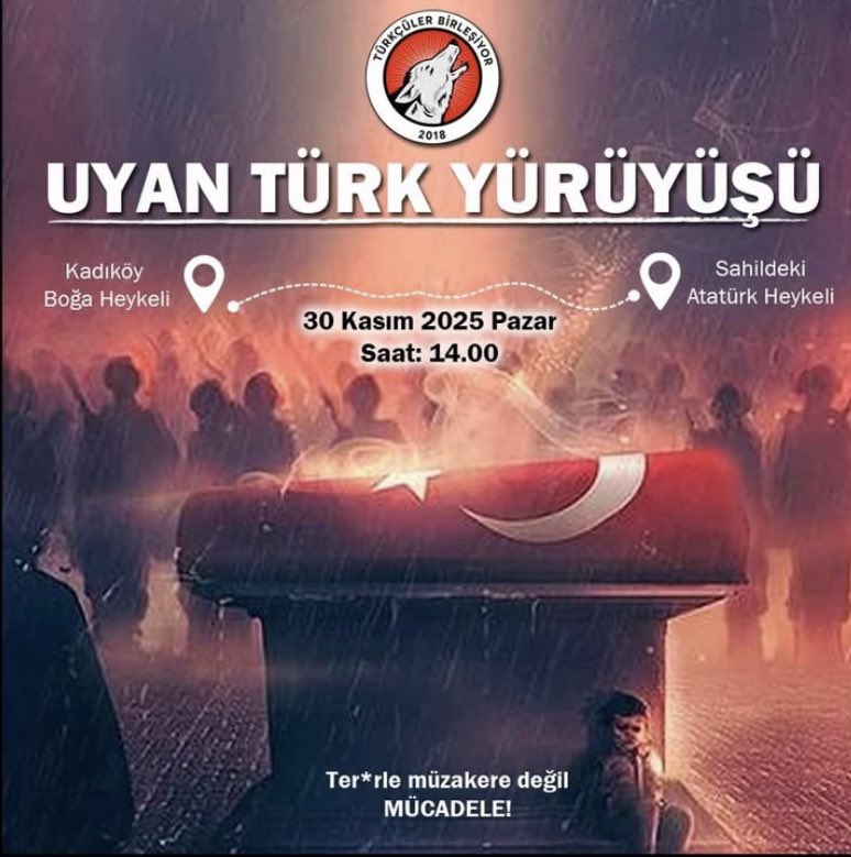 albizyek's tweet image. Bir şeyler yapalım diye yazıp çiziyorsunuz alın size fırsat…
Saat uygun, gün uygun.
İstanbul ve çevre illerdeki her Türk bu yürüyüşe katılıp tepki göstermek zorundadır!
Tüm çevrenize atın, arkadaşlarınızı alıp alanda olun 🇹🇷🇹🇷🇹🇷🇹🇷