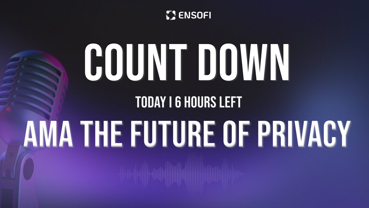 ensofi_dao's tweet image. 6 hours left 

🕓 Today ll 15:00 UTC

Join us for an AMA - The Future of Privacy to earn GA Rewards with @Coral_Protocol, @cloakapp_io, @loyal_hq, @yo_ur_network and @Ensofi_xyz

🎙️ Host: @ensofi_dao

📍See why privacy matters, what’s next for privacy-focused projects, and how…