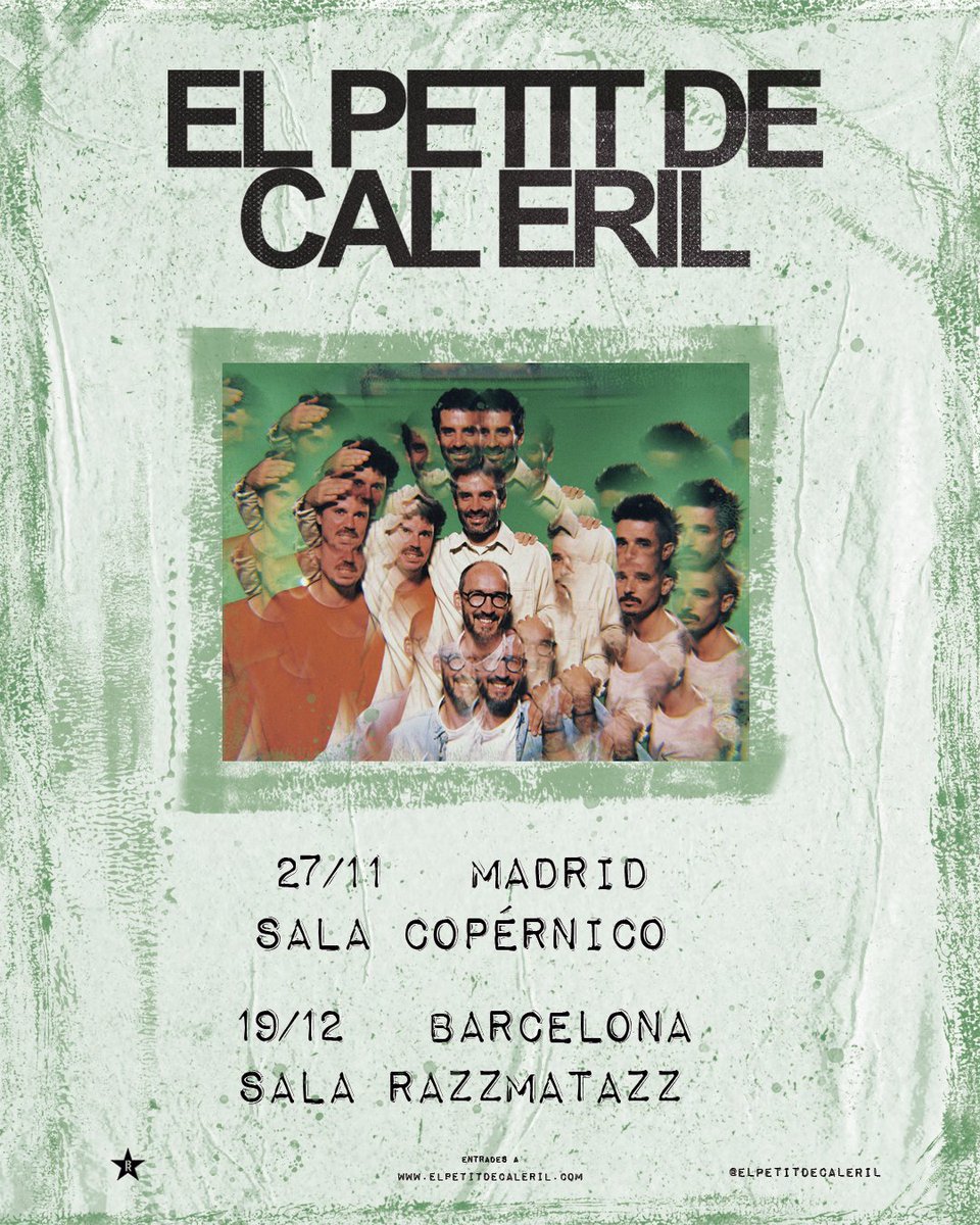 EL PETIT DE CAL ERIL
Este jueves 27-N Madrid!
I el 20-D a Barcelona!
Tickets here: elpetitdecaleril.com/concerts