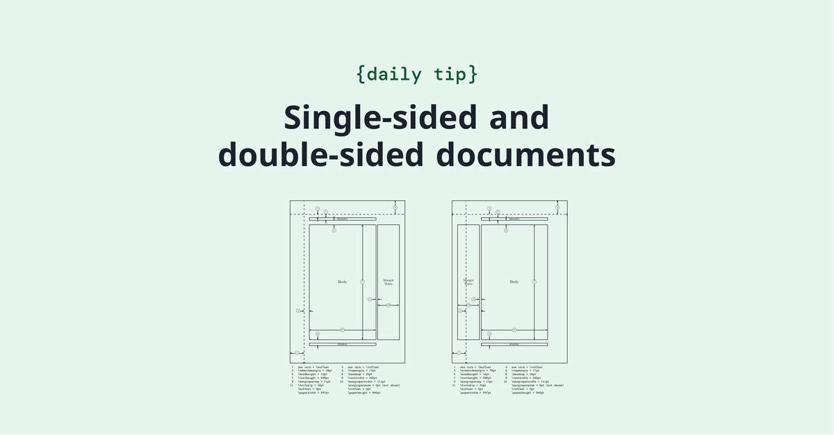 overleaf's tweet image. Creating two-sided documents is very easy with LaTeX! This article explains how. overleaf.com/learn/latex/Si…