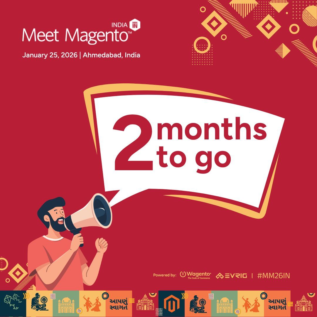 MeetMagentoIN's tweet image. Only 2 months to go!
🎟️ Book your tickets now for an unforgettable experience.
🎙️ Want to inspire? Speak at MM26IN
🌟 Boost your brand as a sponsor.
🏆 Compete &amp;amp; Win Prestigious Titles.

Get all the details &amp;amp; join us: meetmagento.in
