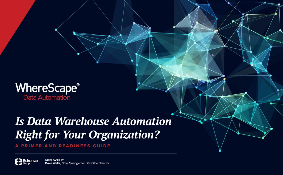 wherescape's tweet image. 📘 Is Data Warehouse Automation for you? Discover 5 benefits, 10 misconceptions, and readiness criteria! 👉 Read here: ow.ly/AvnJ50XpYoH #DataWarehouseAutomation #DataStrategy #ModernDataStack #WhereScape #EckersonGroup #DataOps #CloudData