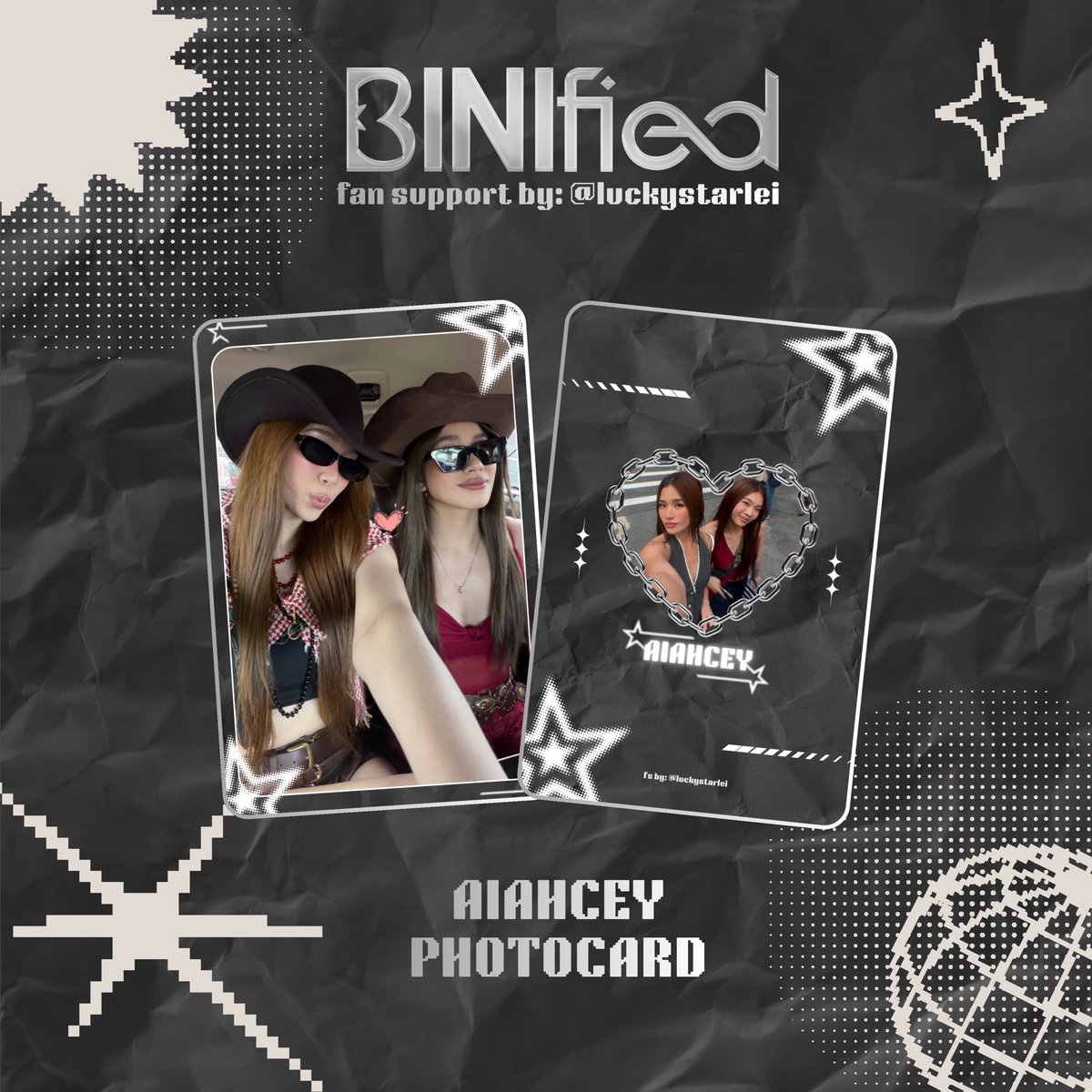 ⋆⭒ BINIfied fan support  ೀ⋆

AiahCey Photocard ❣️

- mbf, like and rt is appreciated
- strictly 1:1 ratio
- on the spot trade only (autopass po kapag AI-generated ang fs 🙂)

#BINI #BINIFIED #BINIfiedPHArena #BINIfiedYearEndParty