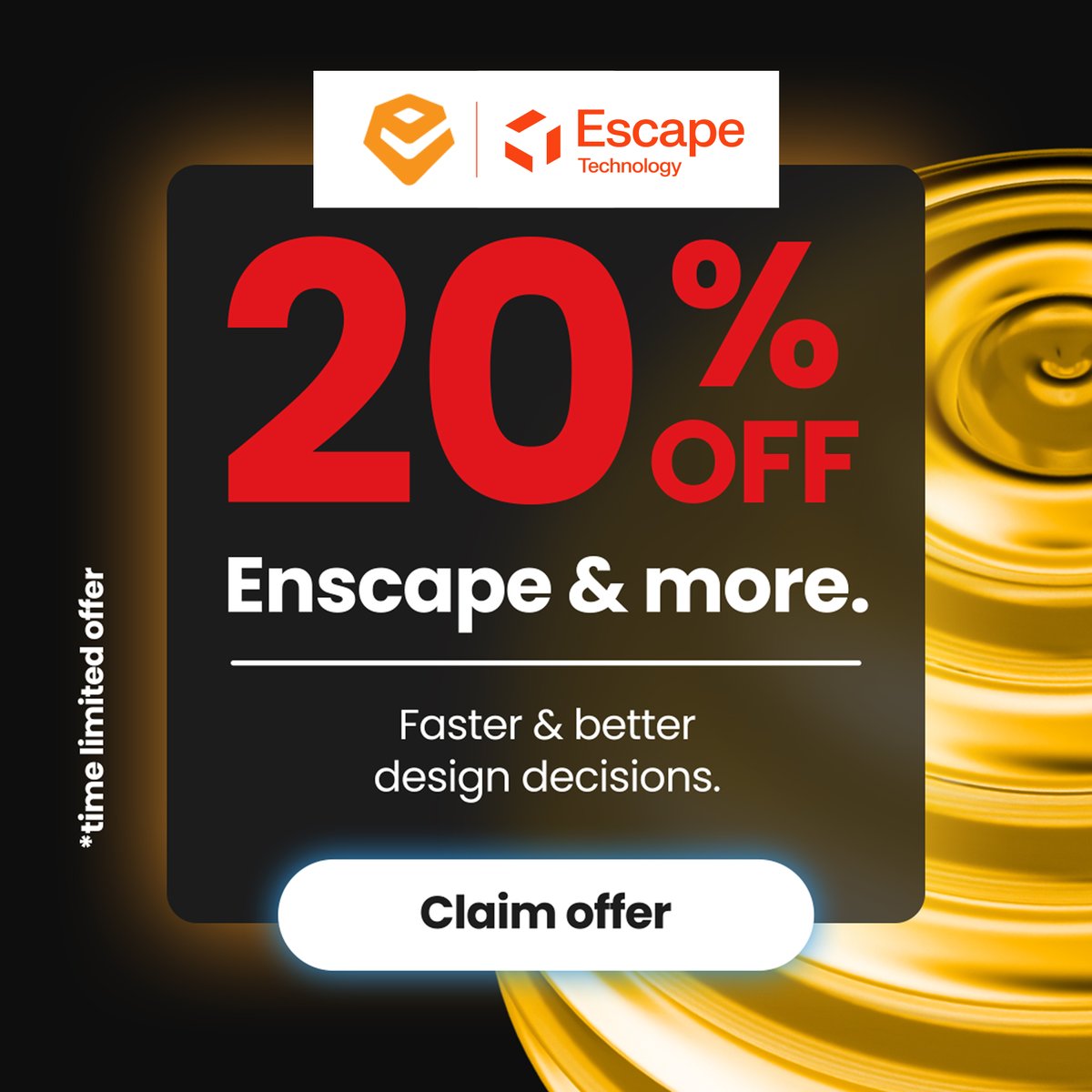 🔥 Get 20% off all #Enscape plans! 🔥With built-in AI and real-time rendering, Enscape is your trusted design companion for faster, better decisions. Bring ideas to life instantly.

🛒 Hurry – offer ends 2 Dec 2025. Get it now 👉 escape-technology.com/book-a-call