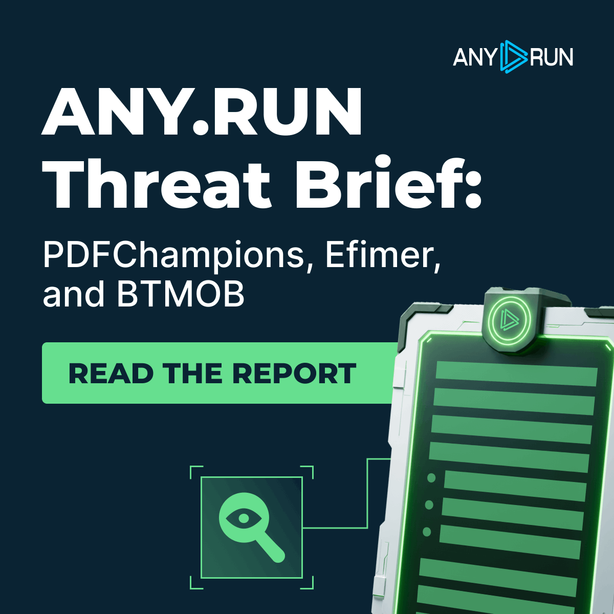 anyrun_app's tweet image. 🚨 Our new TI Report outlines cross-platform threats that SOCs should track right now:
🔹 #BTMOB RAT abuses Accessibility Services to target banking apps
🔹 #PDFChampions is delivered through malvertising, a highly effective initial infection vector
🔹 #Efimer combines phishing…