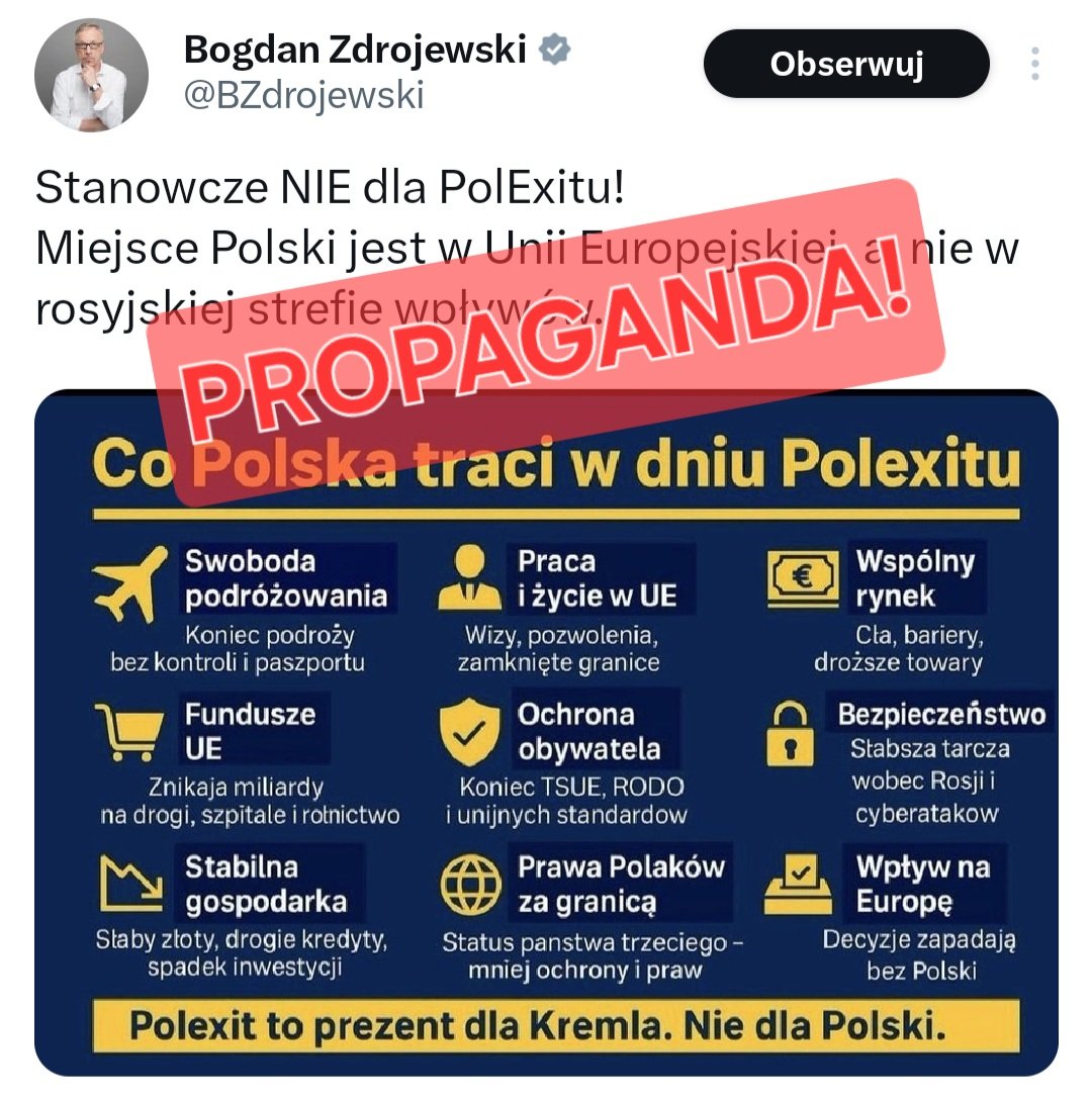 placzekgrzegorz's tweet image. ❌ Szanowny Panie europośle, proszę tego nie odbierać jako atak, ale wprowadza Pan Polaków w błąd. Rozumiem bezrefleksyjne popieranie przez Pana polityki Brukseli, ale grajmy honorowo. Otóż:

Teza 1️⃣: Nieprawdą jest, że wyjście z EU oznacza koniec podróżowania bez paszportu.…