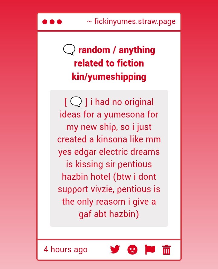 Fictionkinyumes's tweet photo. 🗨️ love people who uses kinsonas for yumeships , its unique and fun ^^ -🏴☠️
#gimmicks #yumetwt #yumeships #fictkins #fictionkins #fictionkintwt https://t.co/htFH9KtXpo
