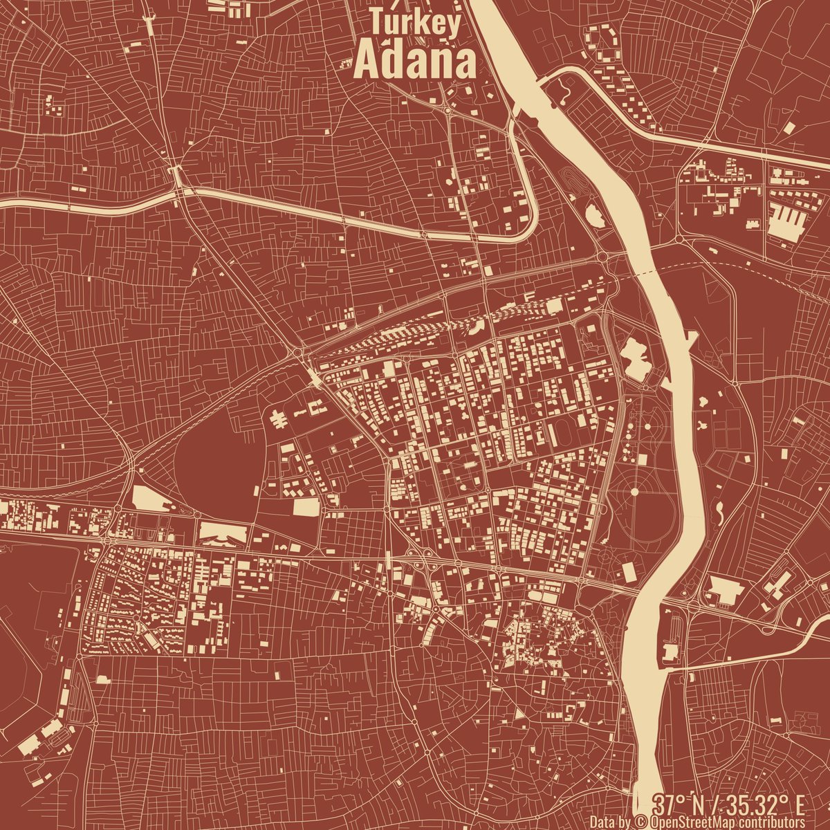 rcityviews's tweet image. Image of Adana, Turkey created in #rstats using data from #OpenStreetMap.