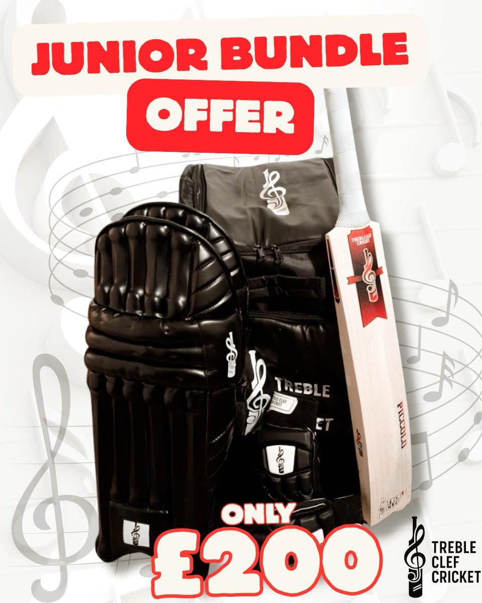 🎵 Introducing the Junior Starter Bundle! 🎵

🏏 Kashmir Willow Bat
🛡️ Pads
🧤 Gloves
🧳 Duffle Bag (with extendable bottom to grow alongside your child)

All for just £200 — the perfect start to a young cricketer’s journey!

🔥 Limited availability. Grab yours now!