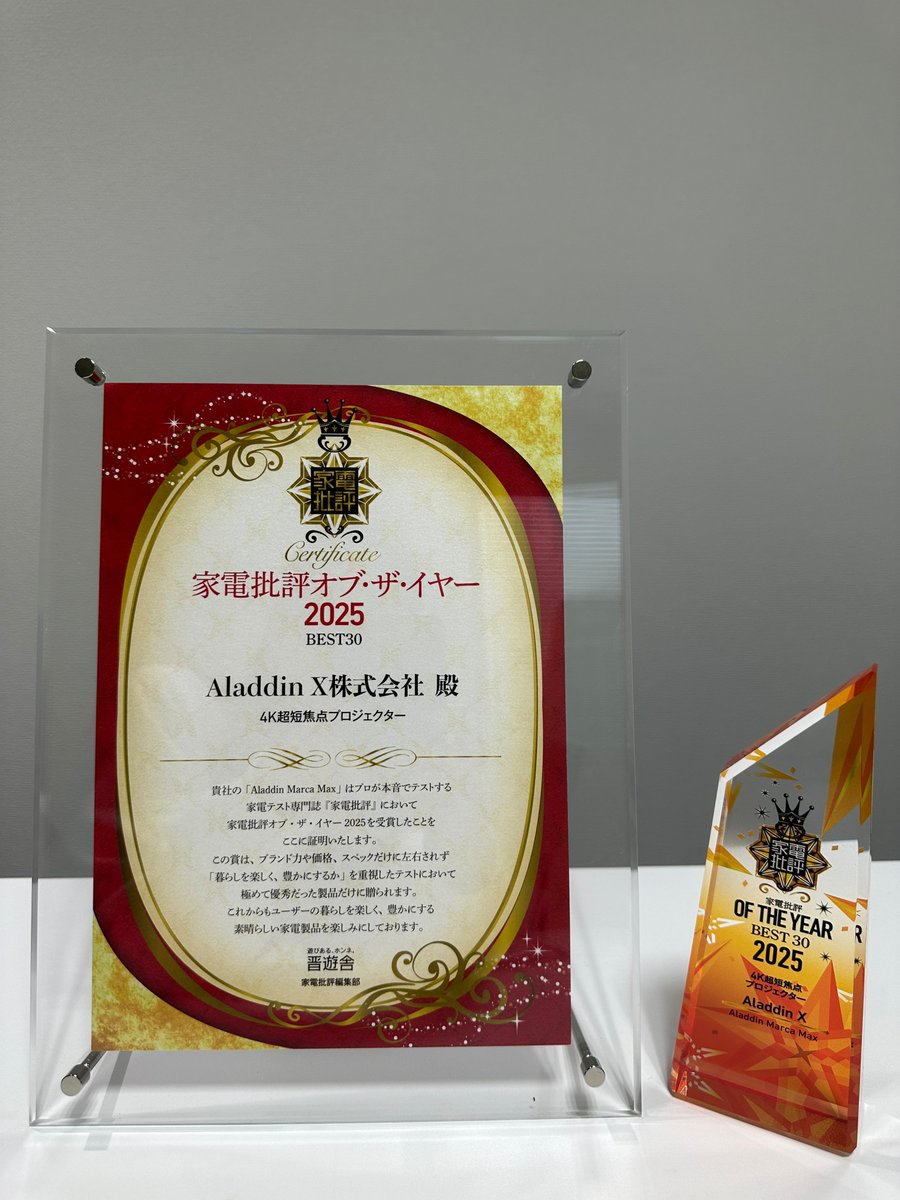 ─＼🏆受賞のご報告✨／──────── この度、Aladdin Xの製品が