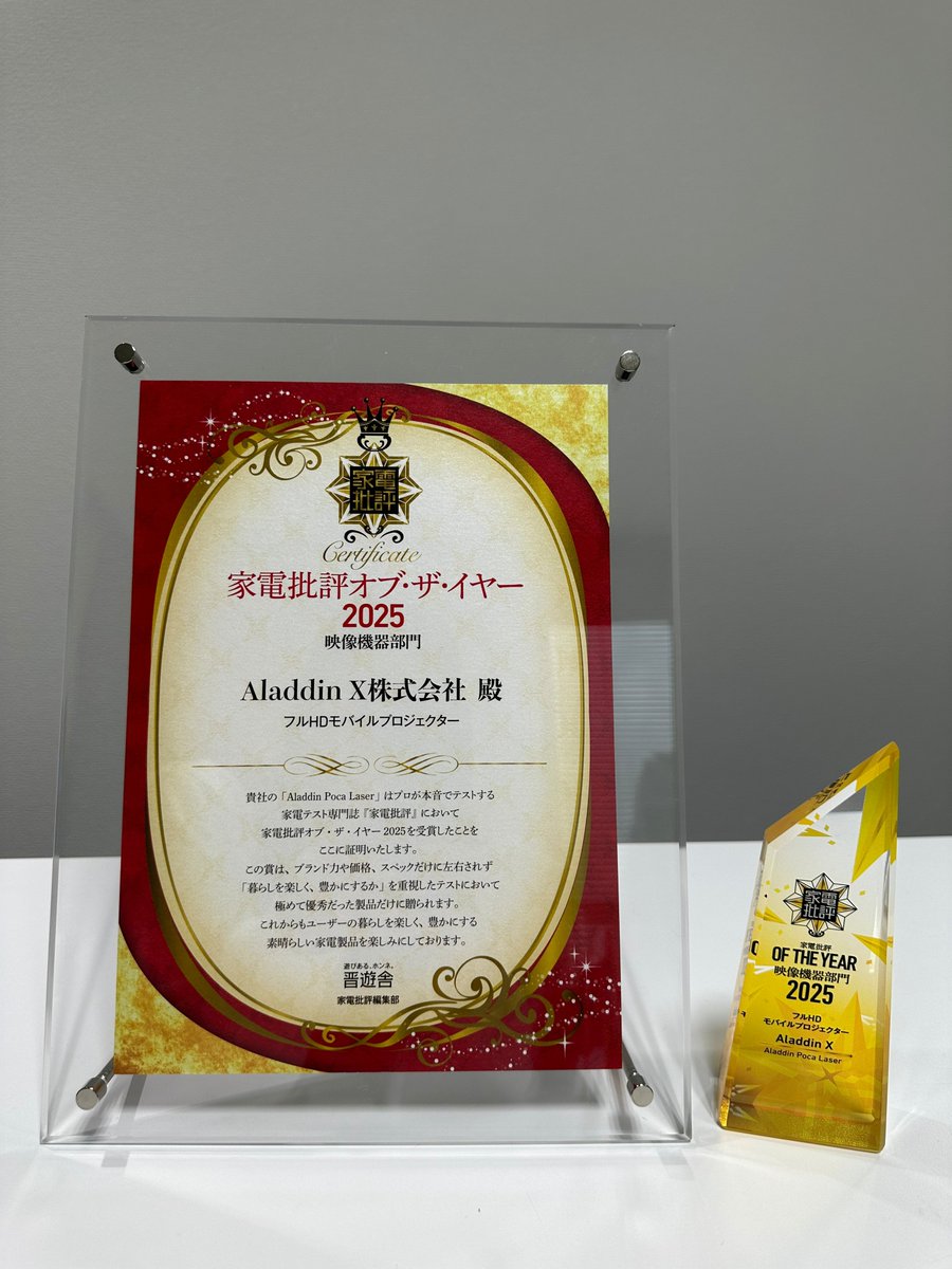 ─＼🏆受賞のご報告✨／──────── この度、Aladdin Xの製品が