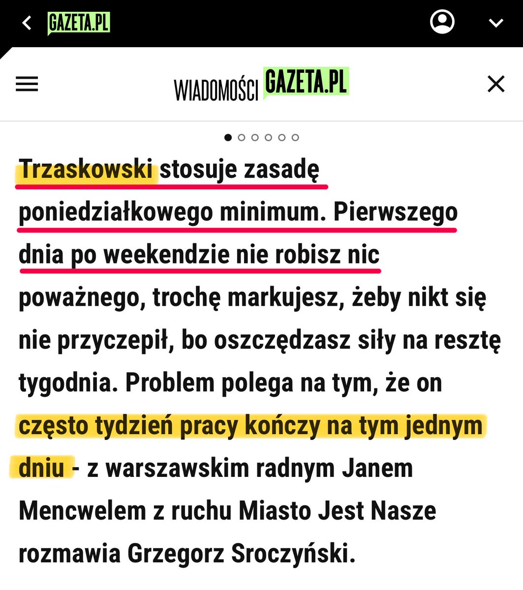 Portal <a href="/gazetapl_news/">Gazeta.pl</a> o pracusiu Trzaskowskim.

(<a href="/trzaskowski_/">Rafał Trzaskowski</a> dopiero co dostał od kolegów podwyżkę – decyzją warszawskich radnych Platformy będzie teraz dostawał dodatkowe 5 tys. miesięcznie. Każdego miesiąca za te ciężką pracę kasuje 23 tys. zł)