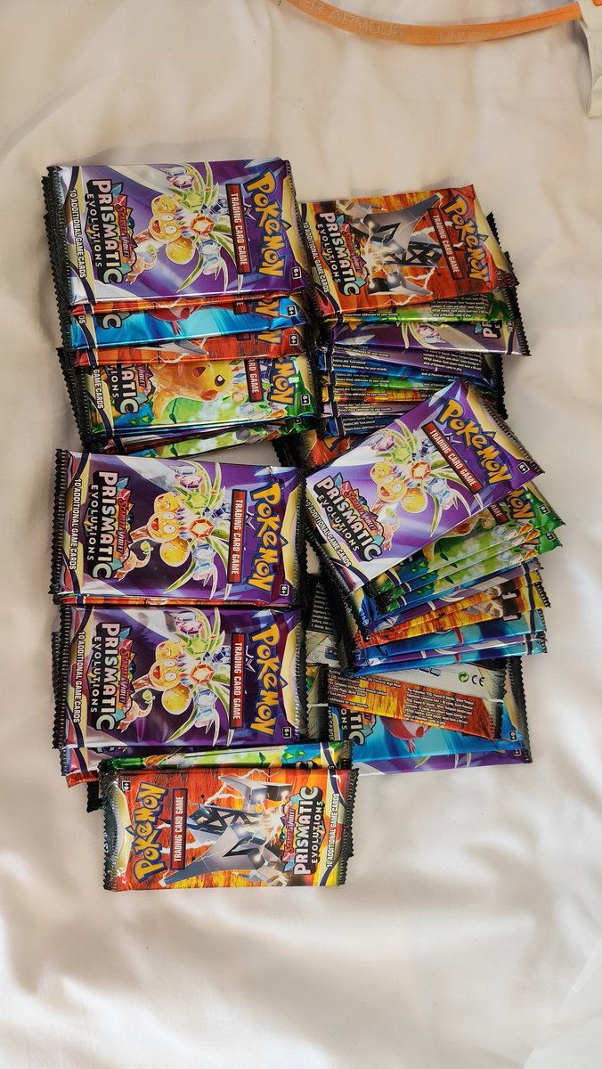 Pokemon fans, if you need prismatic evolutions,  just go to Thailand

10 Baht per pack, or 31 cents...