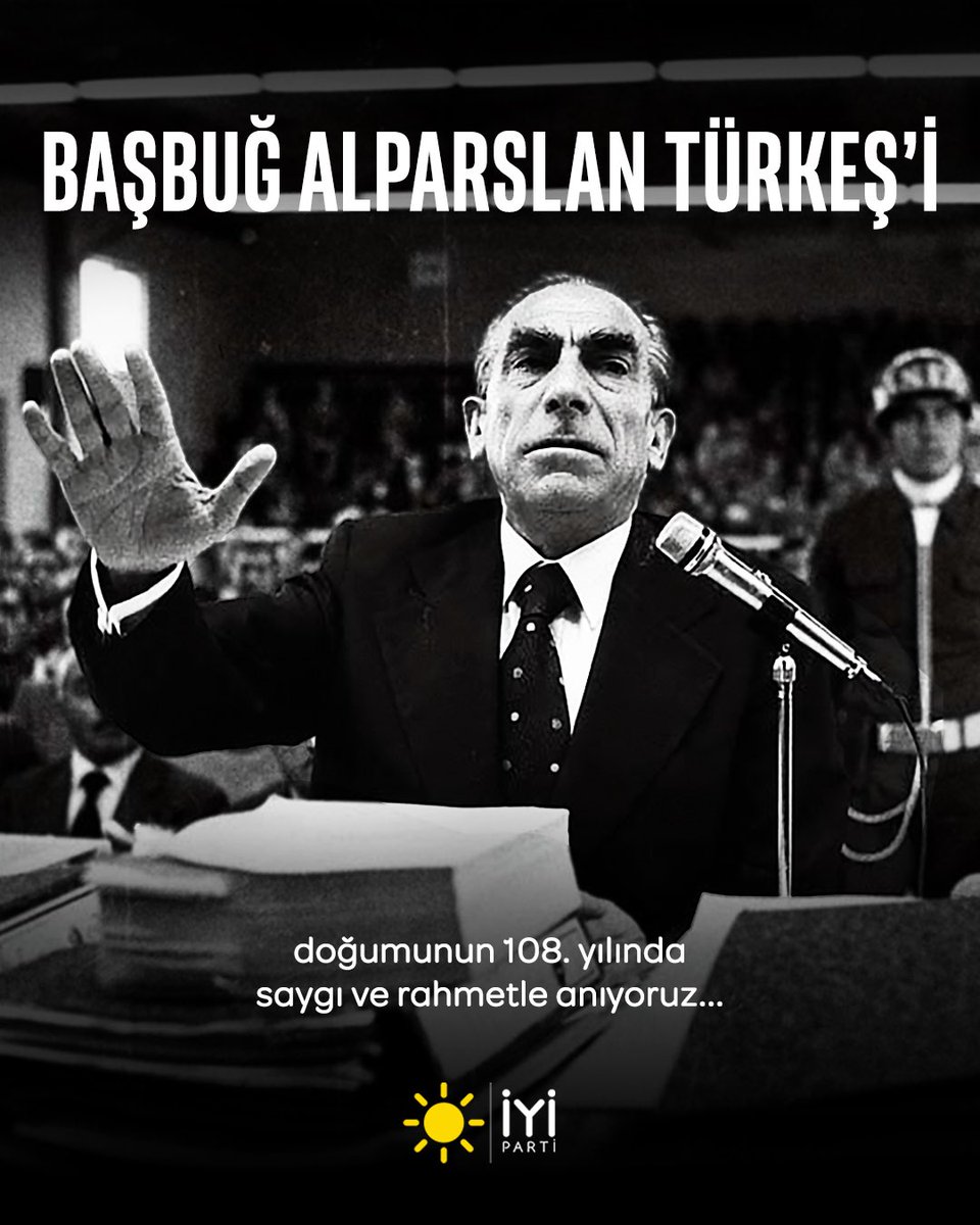 iyiparti's tweet image. Türk devleti ve Türk Milleti&apos;ne adanmış bir ömür.

İhanete geçit, haine yüz vermeyen bir duruş.

Başbuğ Alparslan Türkeş&apos;i, doğumunun 108&apos;inci yılında, saygı, minnet ve rahmetle anıyoruz.