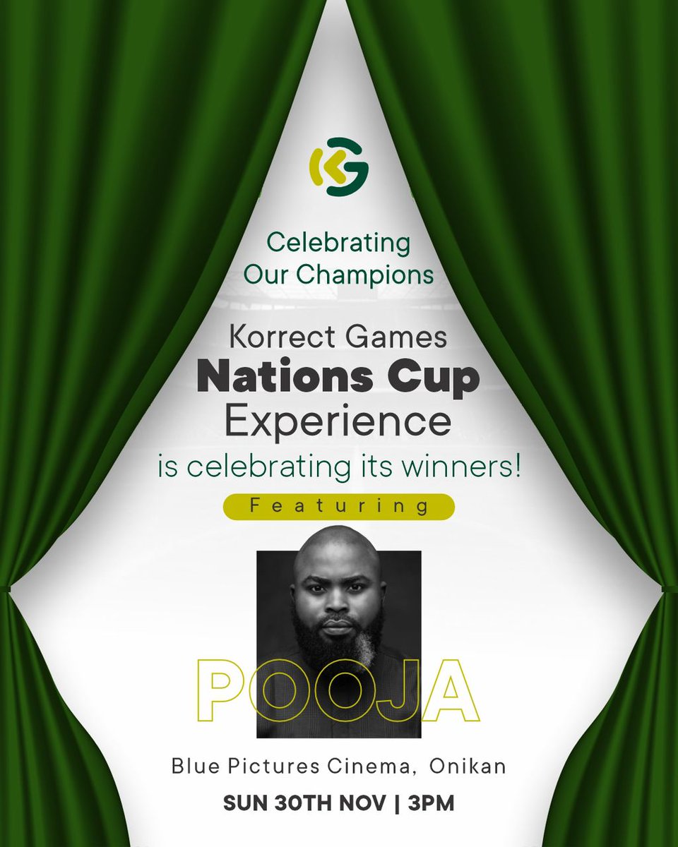 This Sunday, <a href="/korrectgames/">KorrectGames</a> will announce their winners to travel to AFCON to watch the Super Eagles &amp; there will be watch party as well. 

Congratulations in advance to the winners. ✌️🇳🇬