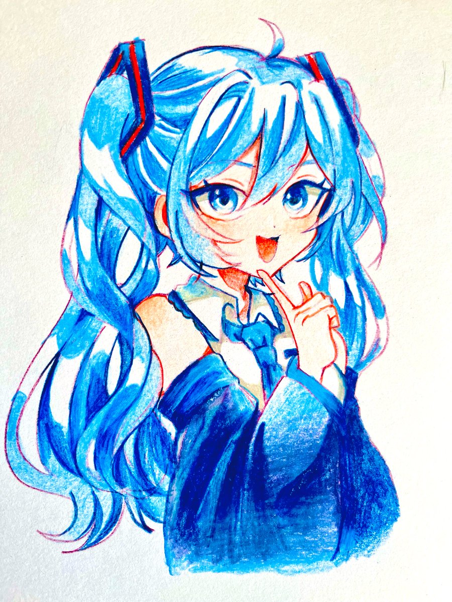 色鉛筆久しぶりに使いました。 #色鉛筆 #アナログイラスト #初音ミク