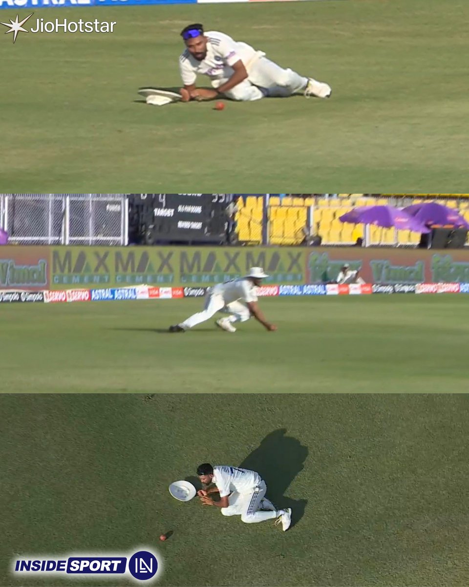 InsideSportIND's tweet image. Mohammed Siraj drops a sitter as Tristan Stubbs survives 

📸: JioHotstar 

#INDvsSA #Tests #Guwahati #Insidesport #CricketTwitter