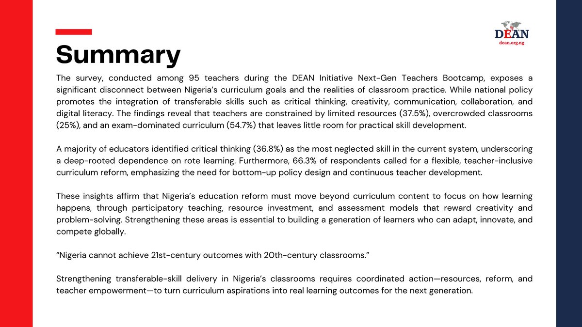 Nigeria’s classrooms are full of curious, creative young minds, yet our education system still struggles to move beyond rote memorization. While national policy increasingly emphasizes critical thinking, creativity, collaboration, problem-solving, and other transferable skills,