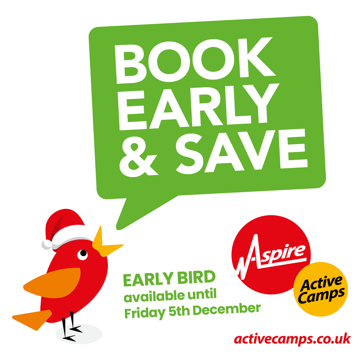 CampsAspire's tweet photo. 🎄 Early Bird ends next week! 🎄

Save with code XMAS25 when you book your child’s spot at Christmas Active Camps!

✔️ Fun-filled days
✔️ Safe, Ofsted-registered care
✔️ Festive savings – don’t miss out!

👉 Book today: https://t.co/n04kqLj9GE 

#ChristmasChildcare #EarlyBird https://t.co/euSmd1c7gq