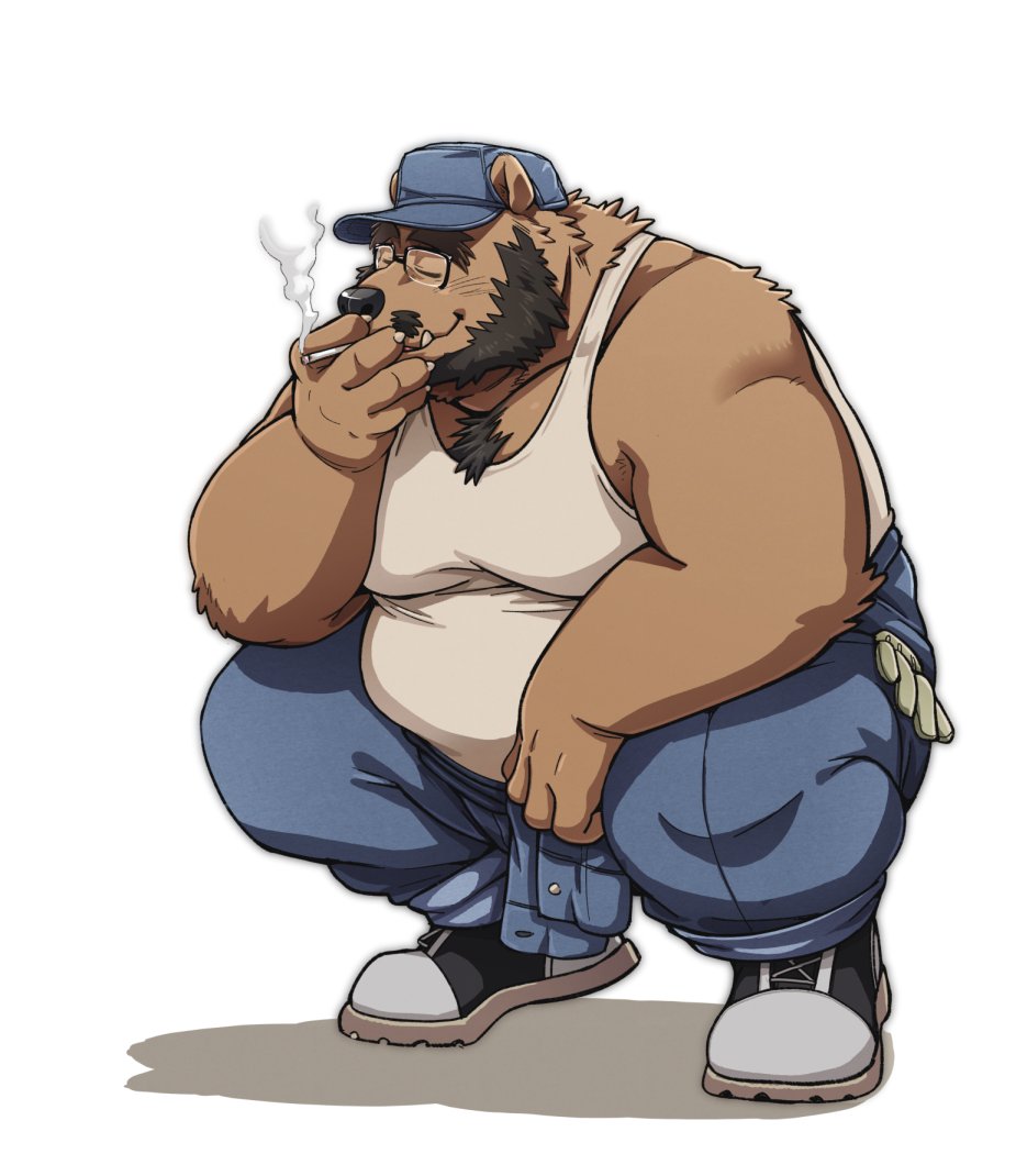 カカトを地面に付けてしゃがめないから爪先立ち
トムさんのメガネを描くのをよく忘れるし、喫煙者なのもつい忘れる
メガネかけた人が大好きなんだけど、絵として描くと目が隠れるからない方が描きやすいよねっていう悩みはある～