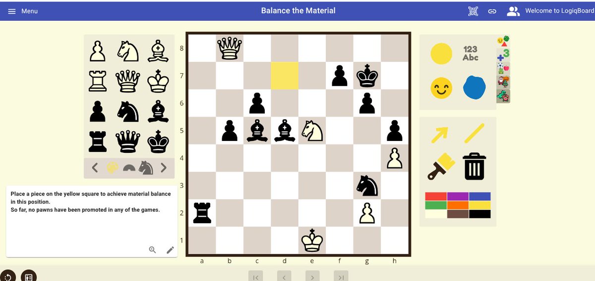 logiqBoard's tweet image. 📣 Introducing &apos;Notes&apos; on LogiqBoard ✏️ 

Some boards &amp;amp; puzzles need a few more words than just a heading.

Adding notes is easy. Go to &apos;Board settings&apos; from the menu &amp;amp; add some extra information. It will then appear to the left of your board.

#ChessinEducation #puzzles #EdTech