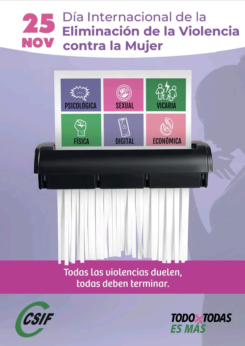 IgualdadCSIF's tweet image. #25N | #CSIF reafirma su compromiso para erradicar todas las formas de violencia de género, reforzar la prevención y proteger los derechos laborales y personales de las víctimas.

csif.es/es/noticia/por…