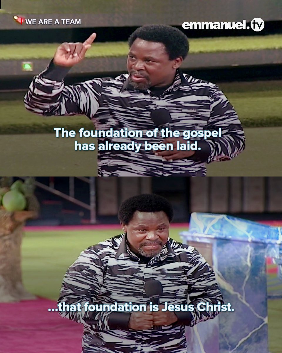 EmmanuelTVLive's tweet image. We are all co-workers of Christ but one thing is sure, the foundation of the Gospel has already been laid. The foundation is Jesus Christ so do your part and you will be rewarded based on what you do.

🕊️ Excerpts from “WE ARE A TEAM”
📺 Only on @EmmanuelTVLive 

Available via…