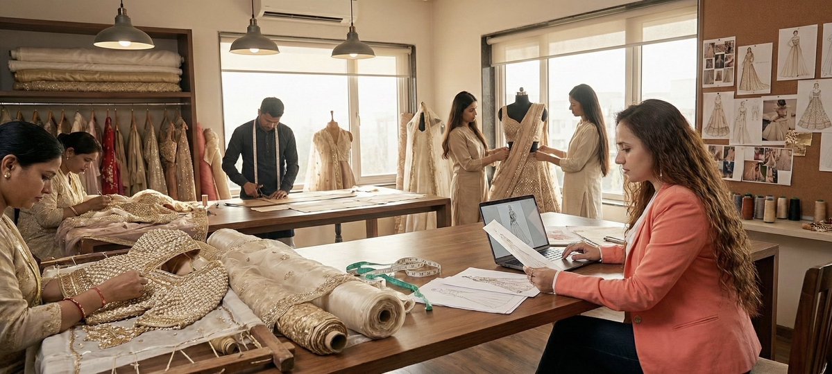 creativebhavna's tweet image. Creating couture, guiding the team, and racing the ticking clock. Deadlines don’t slow creativity, they sharpen it.

#WorkInProgress #DeadlineMode
 #Ayodhya