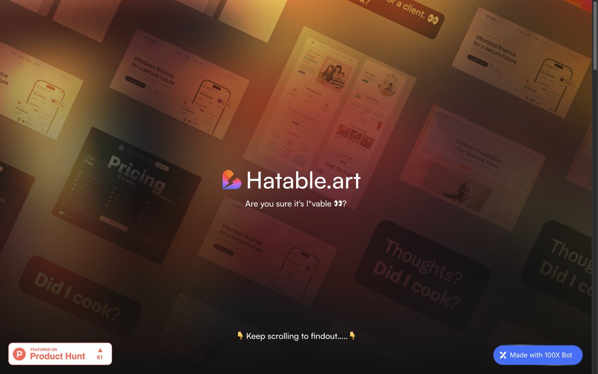 maunil_parikh's tweet image. We built hatable.art to help your team get feedback