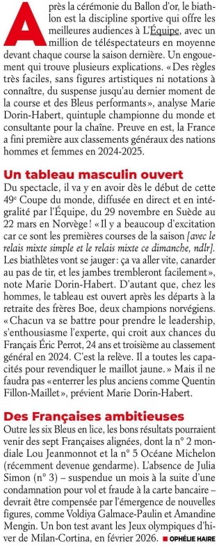 lequipe_pro's tweet image. &quot;Du spectacle, il va y en avoir dès le début de cette Coupe du Monde, diffusée en direct et en intégralité par @lequipe&quot; 

@TeleLoisirs présente la nouvelle édition de la Coupe du Monde de biathlon à suivre tout l&apos;hiver sur @lachainelequipe !

RDV ce samedi 12h sur la chaine ⬇️