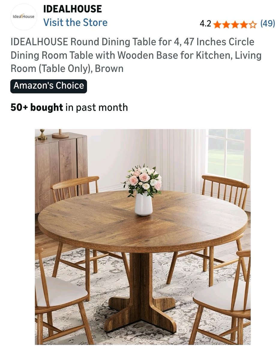 jordan_mais's tweet image. Transform your dining experience with this elegant round table 🌟. Perfect for intimate gatherings or family dinners 🏡. Shop now and elevate your home decor: amzn.to/4ptmUie #DiningRoom #HomeStyle #FurnitureGoals