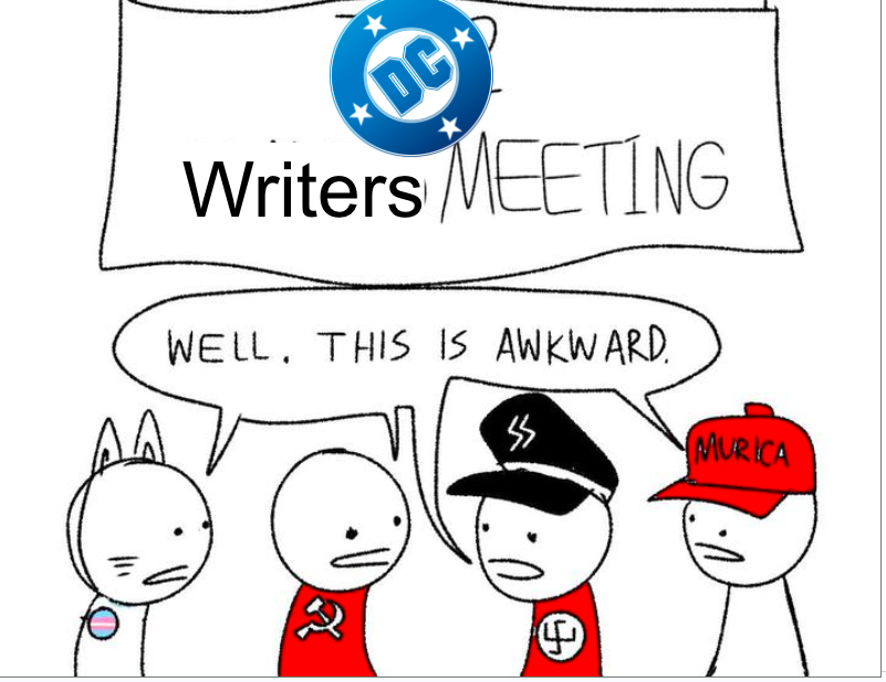 bomboy70's tweet image. Sophie Campbell, Deniz Camp, Tom King and Jeremy Adams meeting at the dc company retreat: