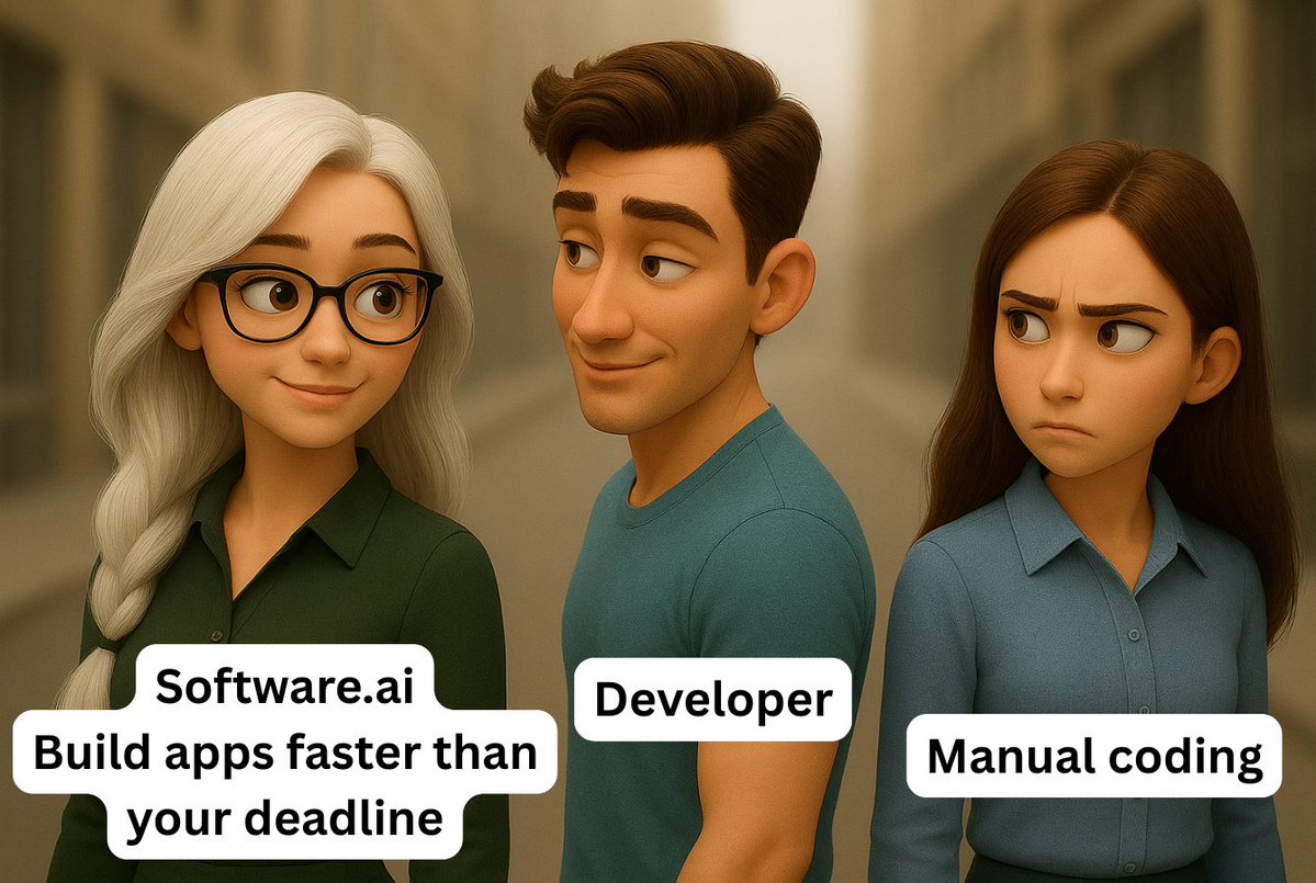 Syntaaa26's tweet image. When you realize manual coding is the past and Software.ai is the future 👀💡
Built a whole app faster than my coffee cooled down.
@domaprotocol this one’s for the meme quest 🚀

#SoftwareAI