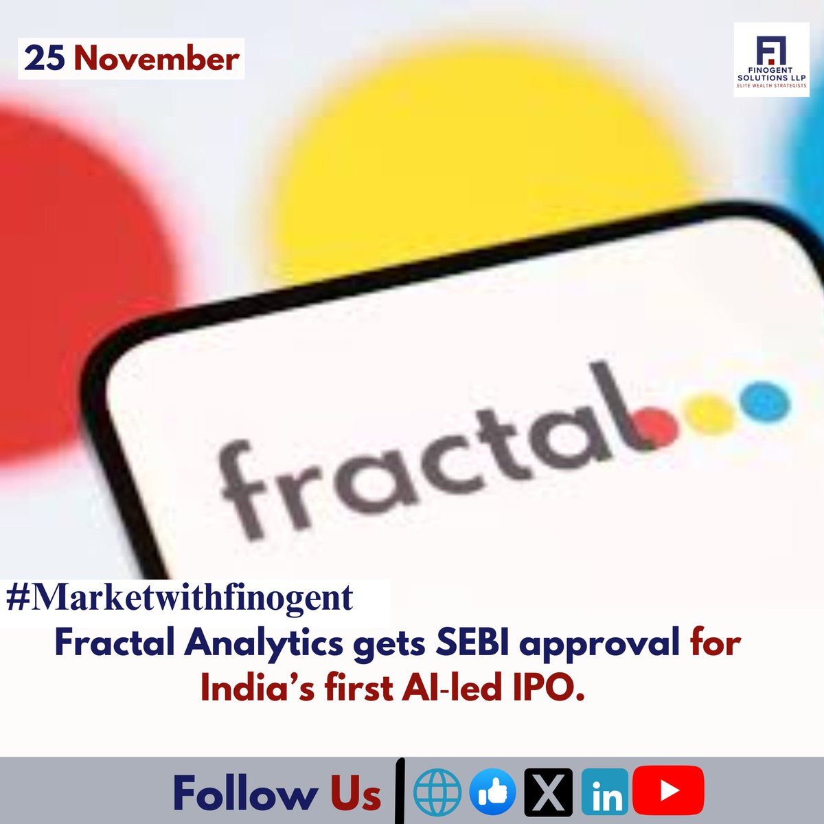 Finogentsolllp's tweet image. 🤖 Fractal Analytics secures SEBI nod to launch India’s first AI‑driven IPO—milestone for tech listings.
.
.
.
.
#IPO #AIIndia #FractalAnalytics #newswithfinogent