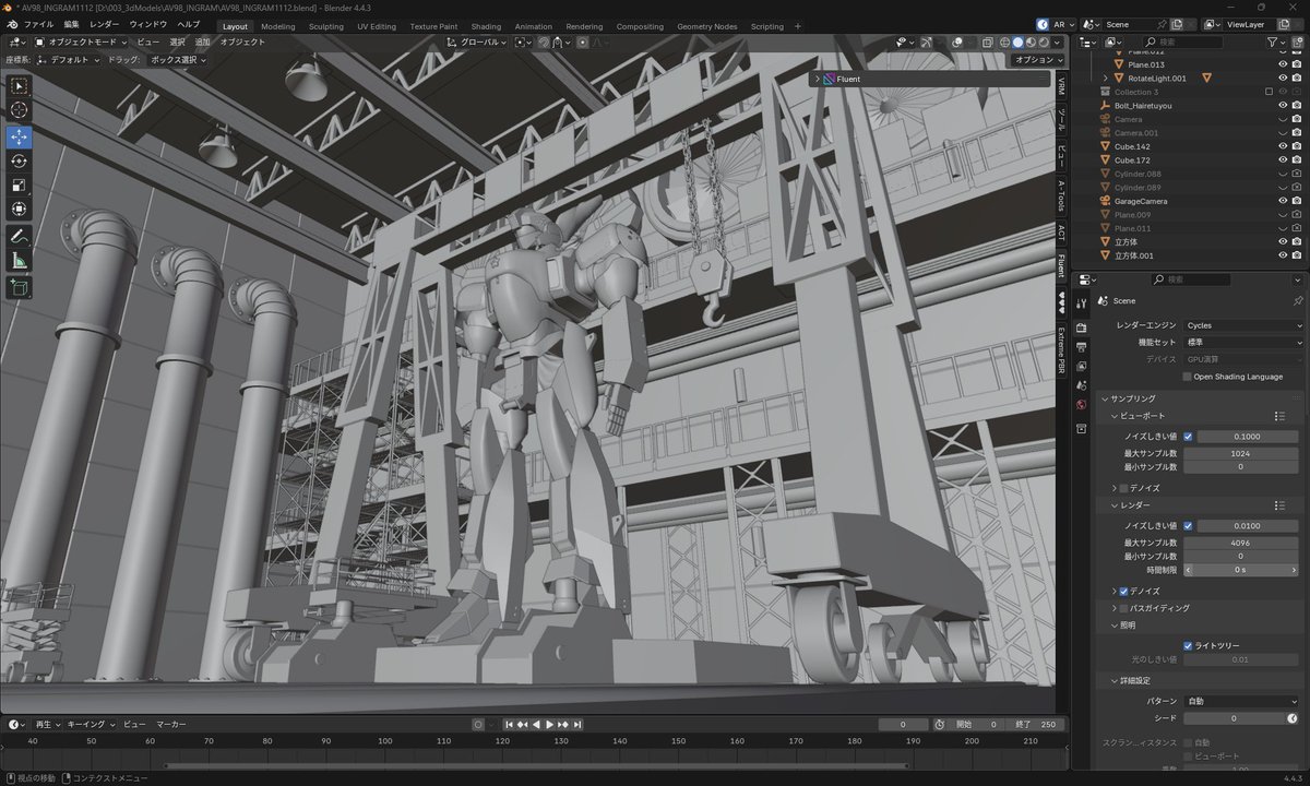 owleye42's tweet image. blenderのモデリング鍛錬　Day13  ガレージ制作、イングラム本体のウェザリング、プロップ作成、カメラ角度調整、ライティング検討
細々した修正以外はおおよそ完成（見落としが無ければ）
  #b3d #3DCG #Blender