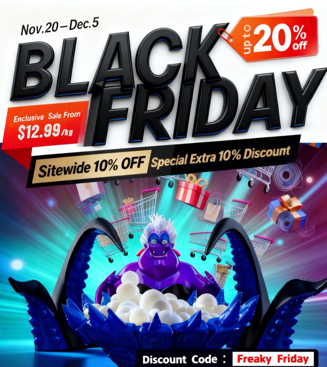 Black Friday Is LIVE! 🖤
Sitewide 10% OFF + extra 10% OFF with code Freaky Friday!
Prices from $12.99/kg. Don’t miss out! ⚡️