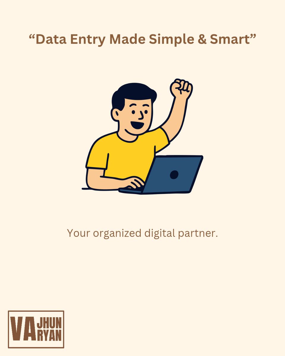 va_jhunryan's tweet image. “Your data deserves clarity — not chaos.
Let’s turn cluttered files into clean, actionable information&quot; 📂✨

“Send me a message today to get your data organized the smart way!”

#DataEntryServices #VirtualAssistantPH #AdminSupport #DataManagement #AccurateData #OnlineWorkPH