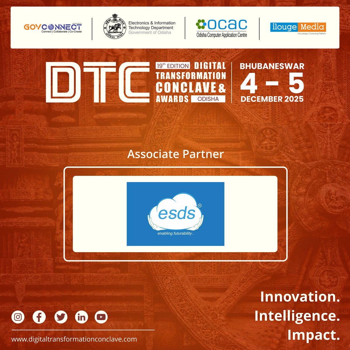 ilougemedia's tweet image. Excited to welcome @ESDSDataCenter as an Associate Partner for the 19th Digital Transformation Conclave &amp;amp; Awards, 4–5 Dec 2025, Bhubaneswar.

🔗 digitaltransformationconclave.com

#DTCOdisha #CloudTech #ESDS #DataCenter #EnterpriseTech #DigitalIndia #InnovationLeadership #TechPartners