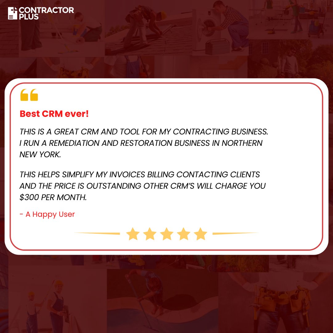 cplusapp's tweet image. Thank you for your kind words.😊 We at Contractor+ are working hard to help our contractors take their business to new heights and skyrocket their growth!🚀

So what are you waiting for? 🏃‍♂️ Download Contractor+ App Today!✅

#ContractorPlus #Reviews #HappyContractors #SaaS