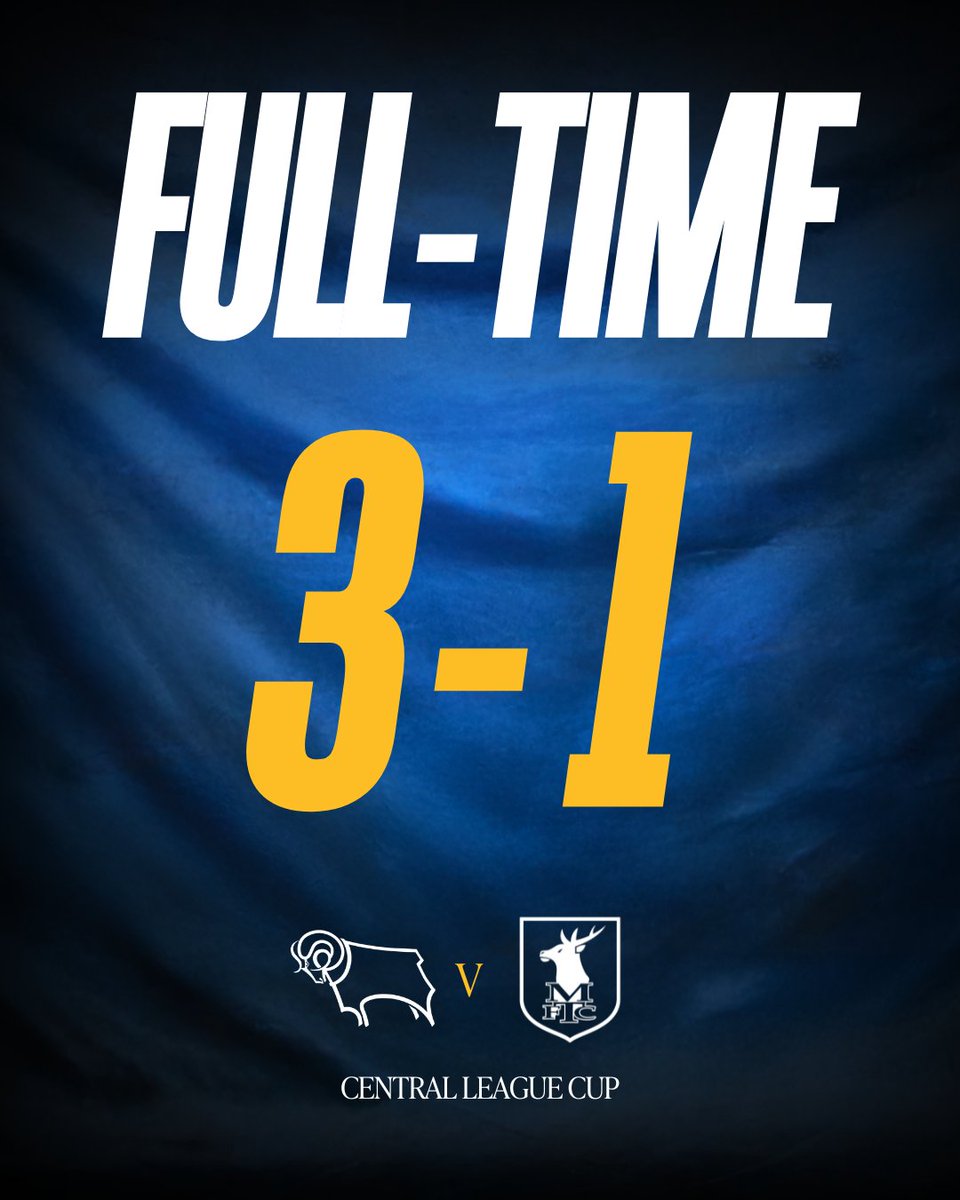 Despite a Jack Goodman consolation, Mansfield are beaten 3-1 at Derby in the Central League Cup.

#Stags 🟡🔵