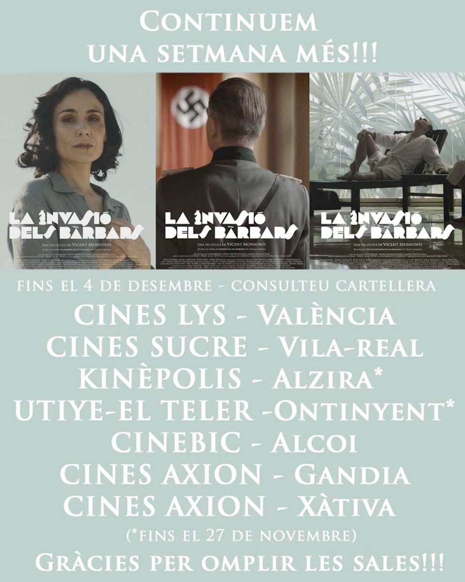 La Invasió dels Bàrbars. Una gran pel·lícula. En valencià i antifeixista. De no perdre.